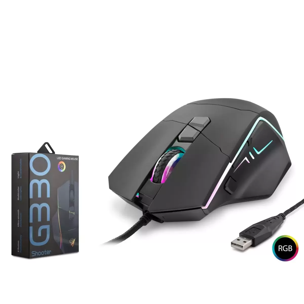 HADRON G330 Gaming Mouse 6400 DPI RGB - Siyah
