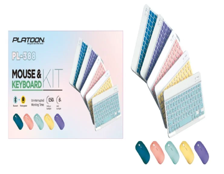 PLATOON PL-388 BLUETOOTH KLAVYE MOUSE SET 5 RENK
