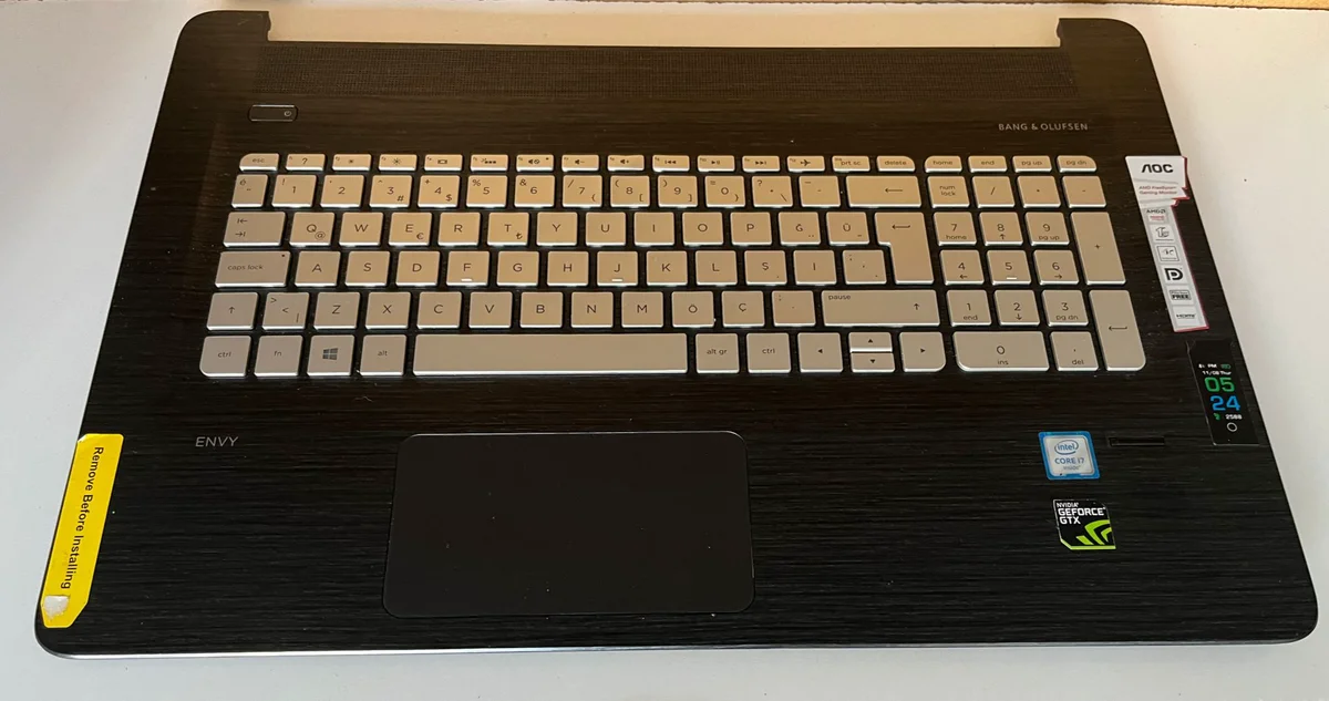 HP Envy 17-R 17-N110NA 17-N000NA Klavye Dahil Üst Kasa AP1CR000410