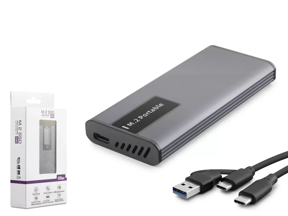 Hadron HDX1781 SSD Kutu Type-C3.1 + Usb3.0 Ngff Alimünyum + Plastik M2 Chıp RTL9201R Rgb gr