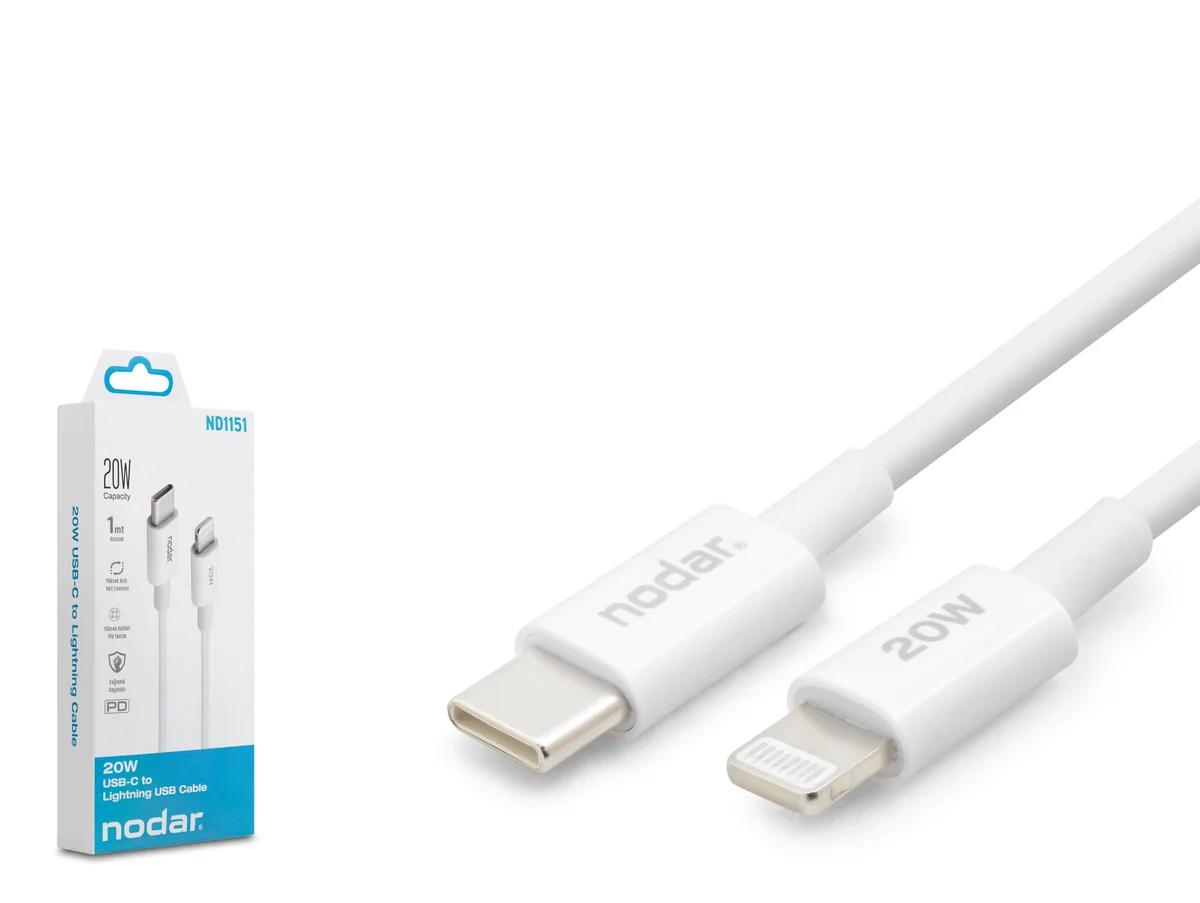Nodar Nd1151 Type-C To Lightning Kablo 20W 1M Beyaz