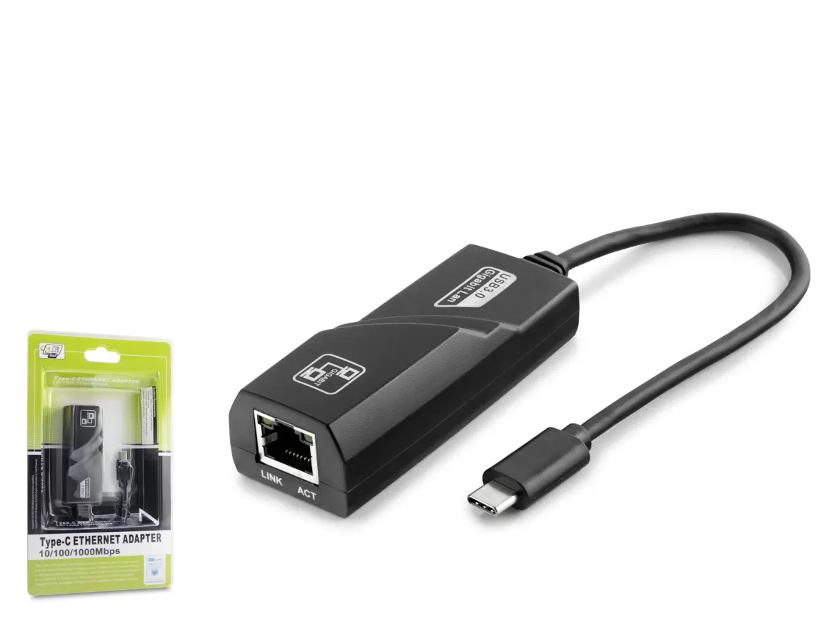 HADRON HDX5275 Type-C USB Ethernet Adaptör 10/100 Mbps - Siyah